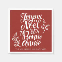 Joyeux Noël et Bonne Année Calligraphy Red