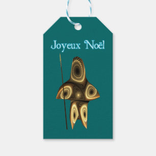 Joyeux Noel - Fractal Inuit Hunter Gift Tags