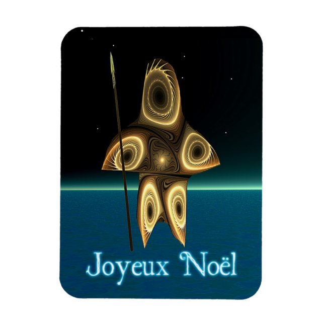 Joyeux Noel - Fractal Inuit Hunter Magnet (Vertical)