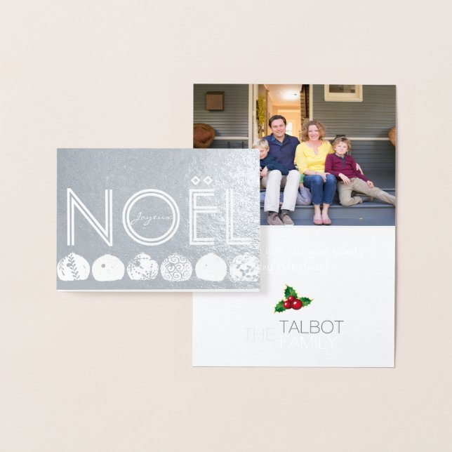 Joyeux Noel French Christmas Photo Foil card (Display)