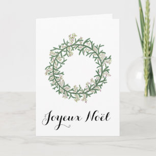Joyeux Noël, French Christmas Wreath Holiday Card