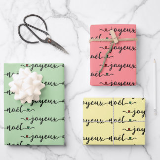 Joyeux Noel French Design Wrapping Paper Sheet