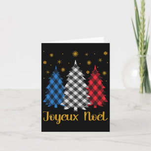 Joyeux Noel French Flag Merry Christmas Tree Famil Card