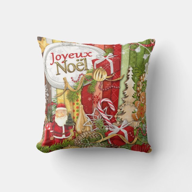 Joyeux Noel ( French Merry Christmas ) Cushion (Front)