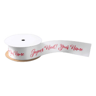 Joyeux Noël French Merry Christmas gift ribbon Satin Ribbon