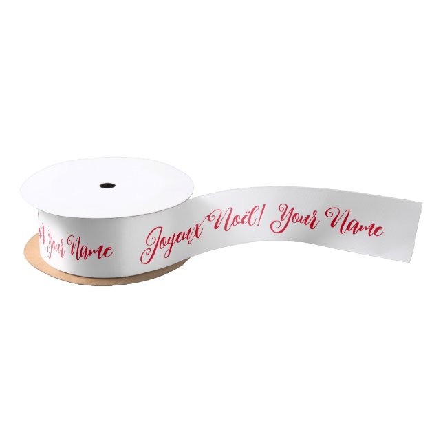 Joyeux Noël French Merry Christmas gift ribbon Satin Ribbon (Spool)