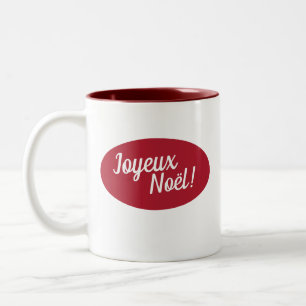 Joyeux Noël French Merry Christmas Two-Tone Coffee Mug
