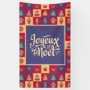 Joyeux Noel french Merry Christmas wall greeting Banner