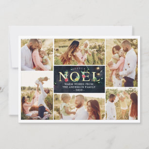 Joyeux Noel French Modern Christmas Photos Collage Holiday Card