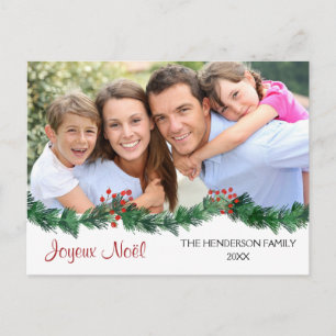 Joyeux Noël French Script Photo Card