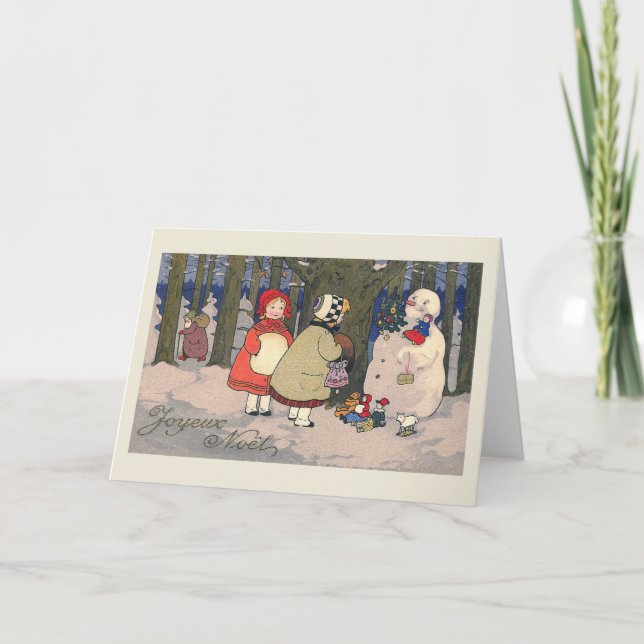 "Joyeux Noel" French Vintage Christmas Card (Front)