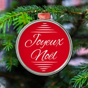 Joyeux Noel - French Xmas wishes Metal Tree Decoration