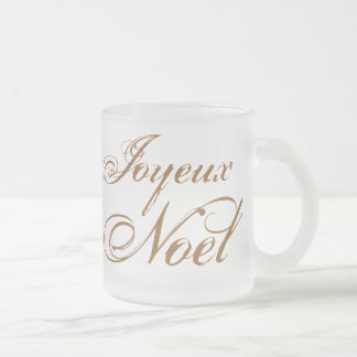 Joyeux Noel Frosted Glass Coffee Mug