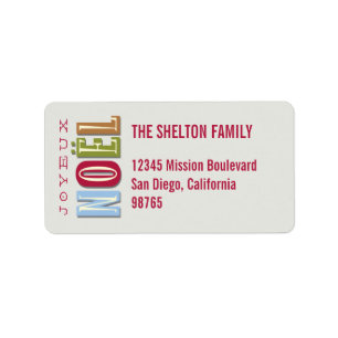 Joyeux Noel funky red green chic Christmas address Label