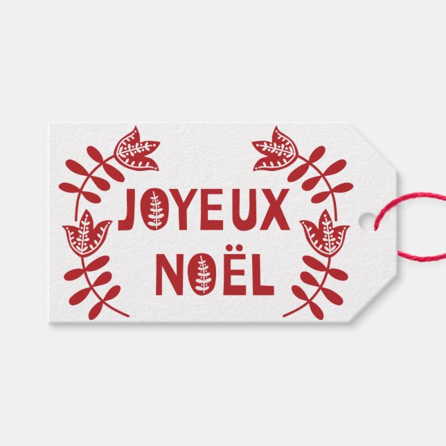 Joyeux Noel Gift Tags (Front (Horizontal))