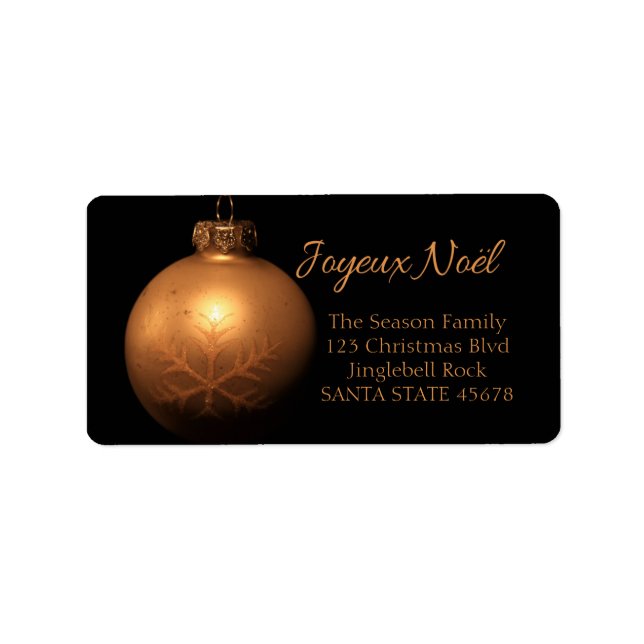Joyeux Noël Golden ornament label (Front)