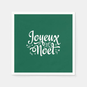 Joyeux Noel Green Napkin