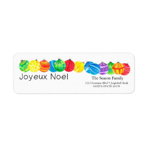 Joyeux Noël handpainted watercolor label