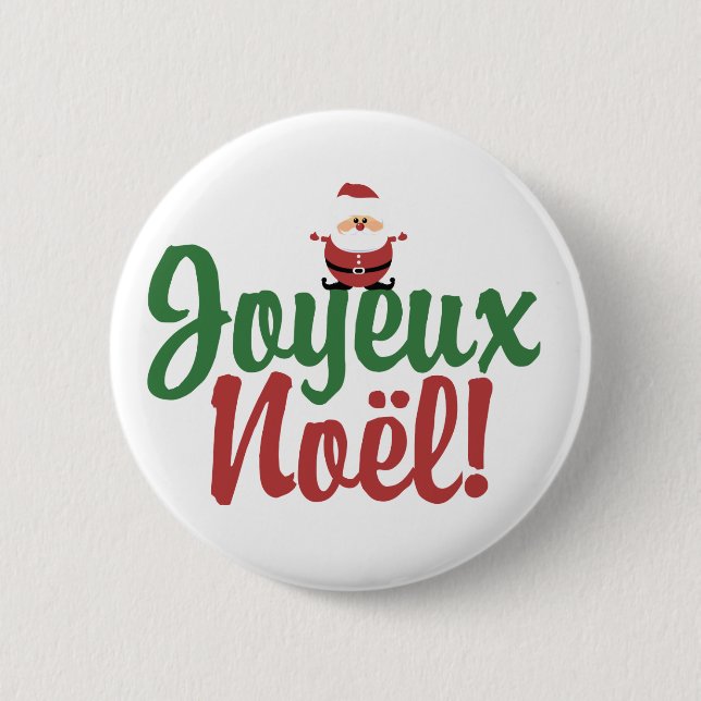 Joyeux Noel Happy Christmas 6 Cm Round Badge (Front)