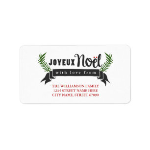 Joyeux Noel Holiday Address Labels