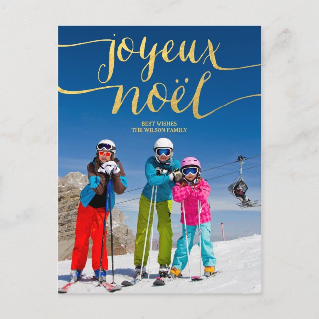 Joyeux Noel | Holiday Photo Postcard (Front)