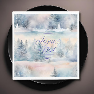 Joyeux Noël in cool hues Napkin