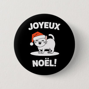 Joyeux Noël Khao Manee White Cat Christmas Santa 1 6 Cm Round Badge