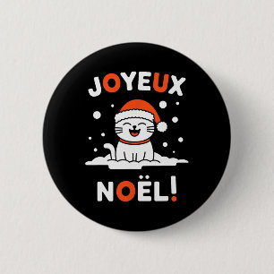 Joyeux Noël Khao Manee White Cat Christmas Santa 2 6 Cm Round Badge