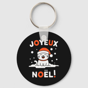Joyeux Noël Khao Manee White Cat Christmas Santa 2 Key Ring