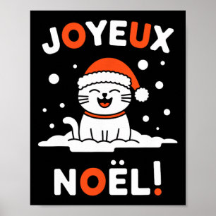 Joyeux Noël Khao Manee White Cat Christmas Santa 2 Poster