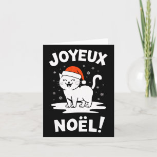 Joyeux Noël Khao Manee White Cat Christmas Santa  Card