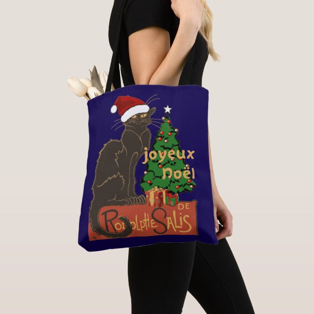 Joyeux Noel Le Chat Noir Spoof With Yule Tree Tote Bag (Close Up)