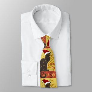 Joyeux Noel Le Chat Noir With Stylised Golden Tree Tie