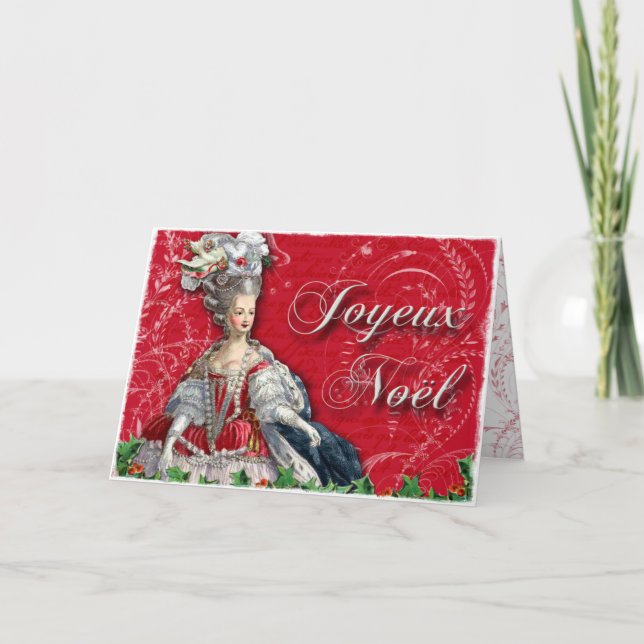 Joyeux Noel Marie Antoinette Christmas Holiday Card (Front)