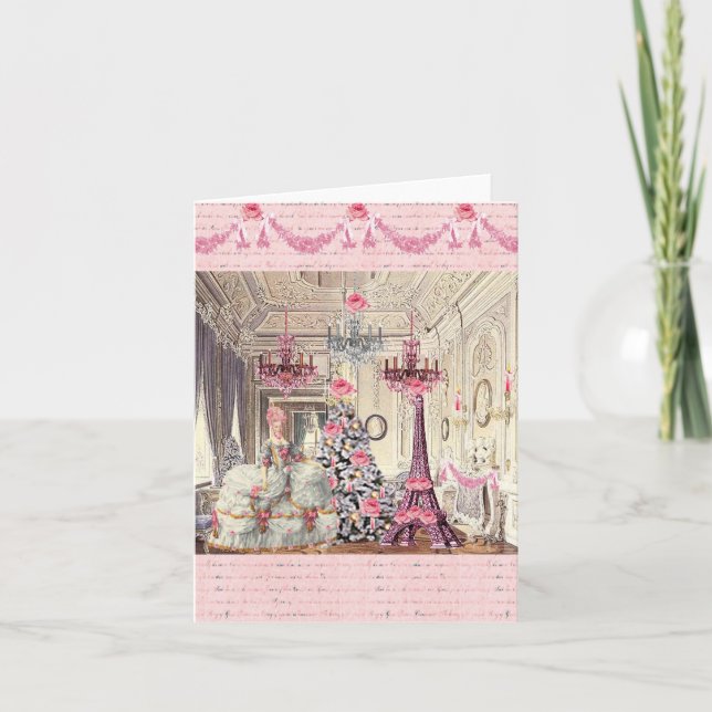 Joyeux Noel Marie Antoinette Palace de Versailles Thank You Card (Front)