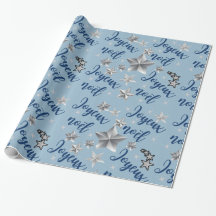 Joyeux Noël - Merry Christmas - Blue & Silver