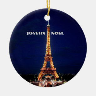 JOYEUX, NOEL  (MERRY CHRISTMAS) CERAMIC TREE DECORATION