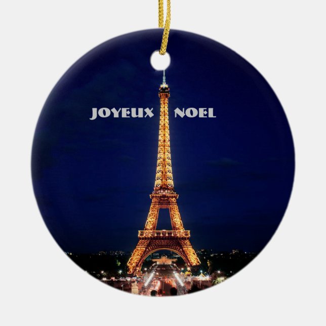 JOYEUX, NOEL  (MERRY CHRISTMAS) CERAMIC TREE DECORATION (Front)