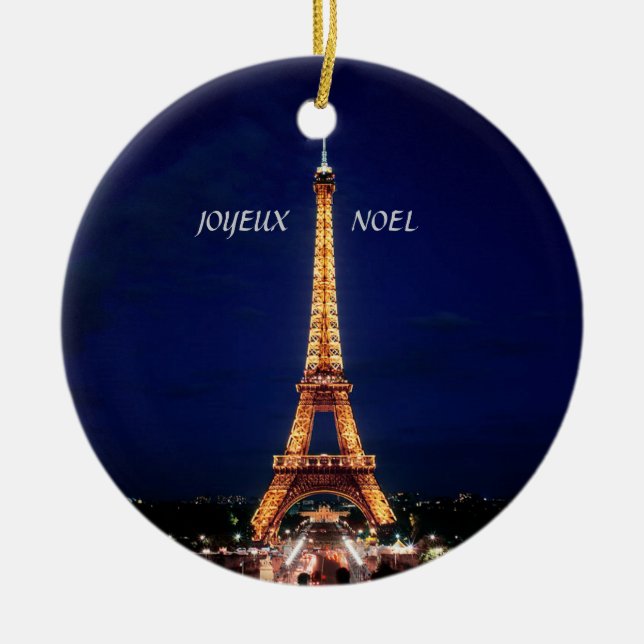 JOYEUX, NOEL  (MERRY CHRISTMAS) CERAMIC TREE DECORATION (Front)