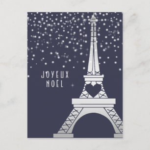 Joyeux Noel   Merry Christmas from Paris in Winter Holiday Postcard