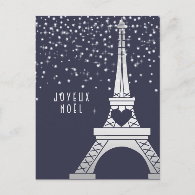 Joyeux Noel | Merry Christmas from Paris in Winter Holiday Postcard (Front)
