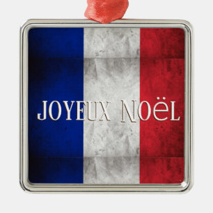 joyeux Noël - Merry Christmas in French Metal Tree Decoration