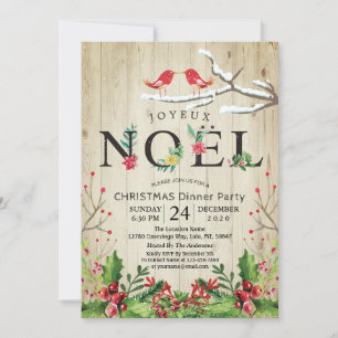Joyeux Noel Merry Christmas New Year Dinner Party