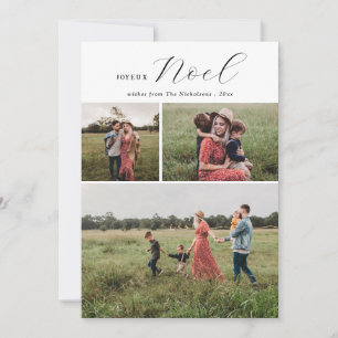 Joyeux Noel Minimal Typography Christmas Photo Holiday Card