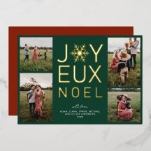 Joyeux Noel Modern and Classy Foil Holiday Card