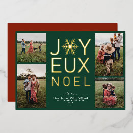 Joyeux Noel Modern and Classy Foil Holiday Card