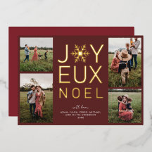 Joyeux Noel Modern and Classy Foil Holiday Card