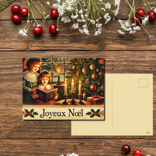 Joyeux Noël -nostalgic Holiday Postcard