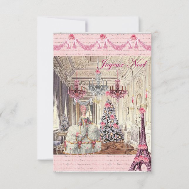 Joyeux Noel Palace de Versailles Marie Antoinette Invitation (Front)