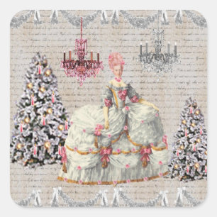 Joyeux Noel Palace de Versailles ~Marie Antoinette Square Sticker